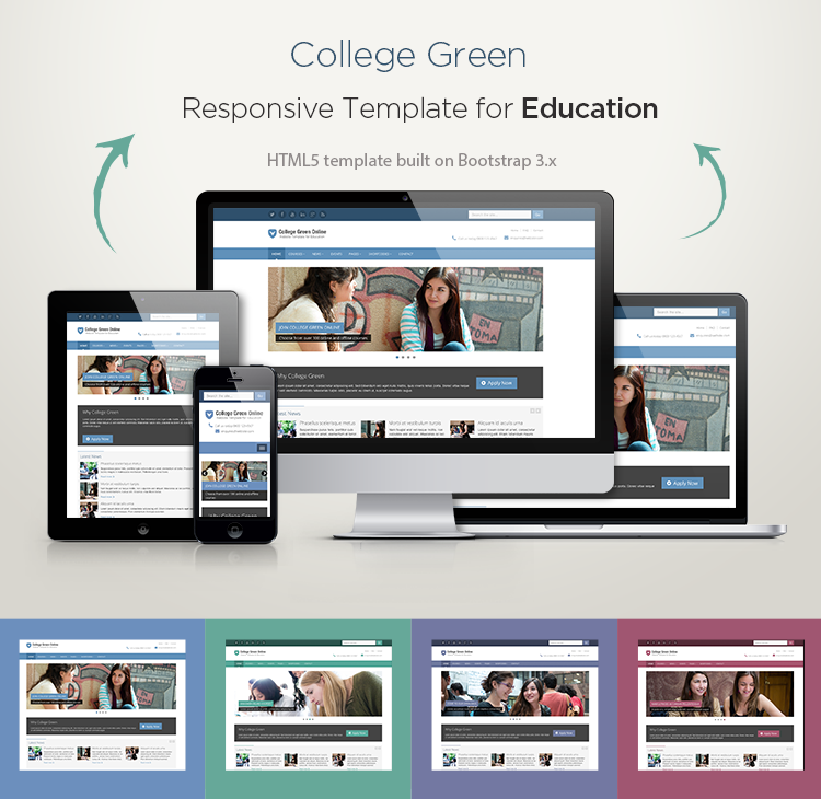 Templates Responsive Bootstrap Themes Responsive Bootstrap Theme For Education College Green