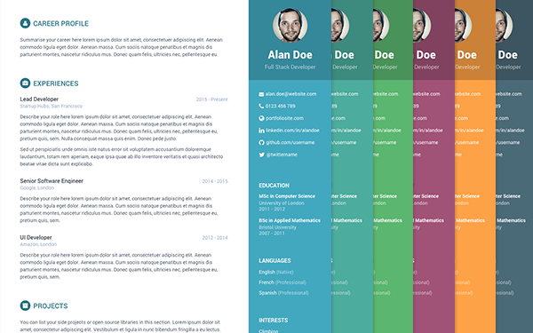 Bootstrap Resume Template 