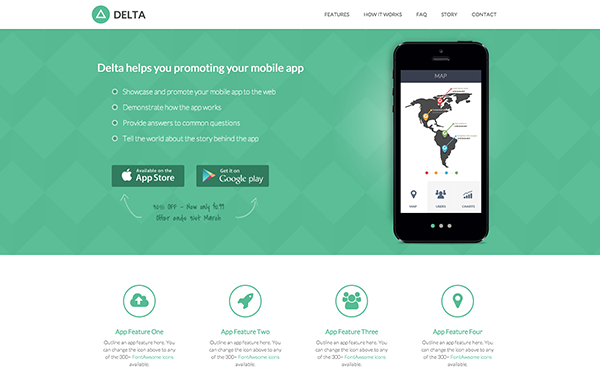 Responsive Bootstrap Theme For Mobile Apps Delta