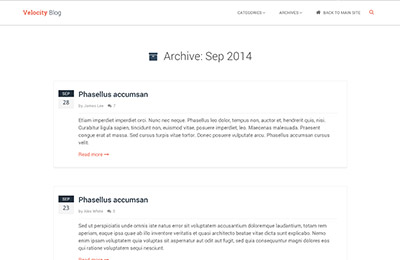 Bootstrap 5 template for products - Velocity - Blog archive page