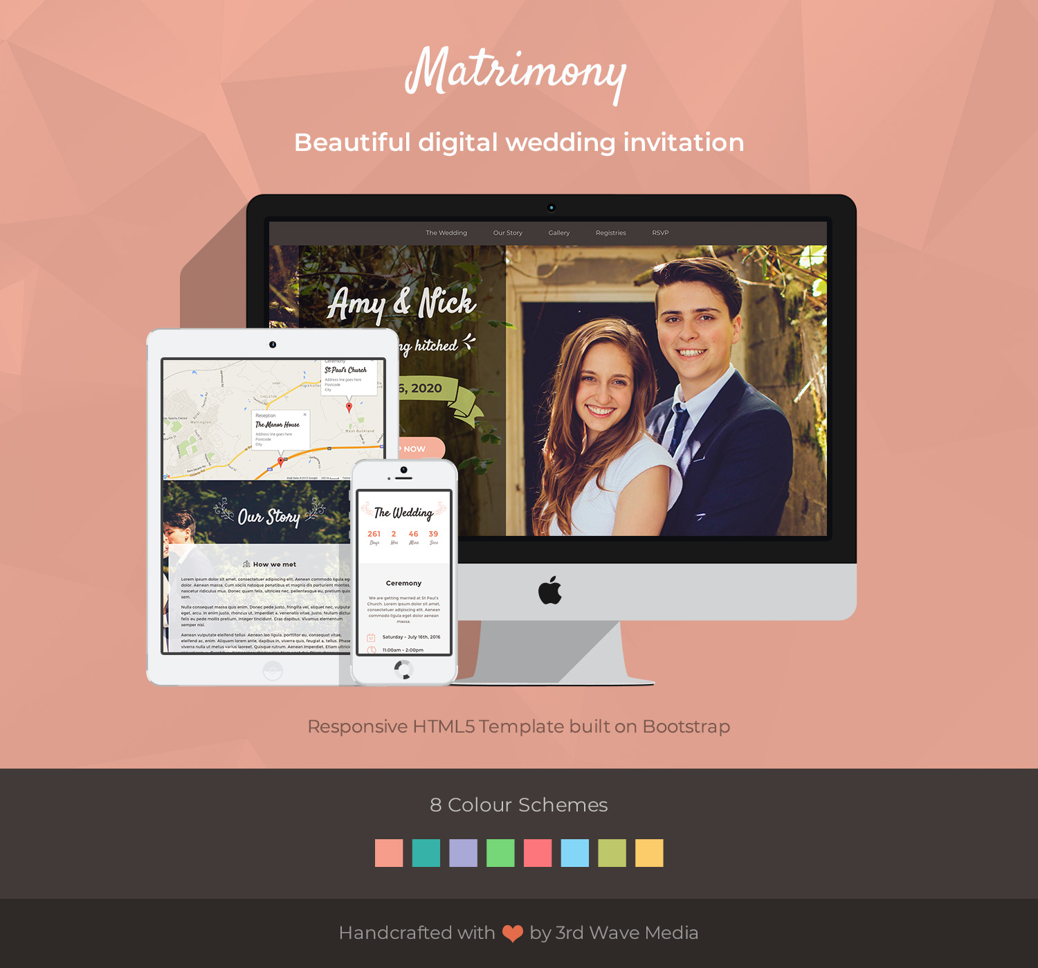 Matrimony - Bootstrap 7 Wedding Invitation Template