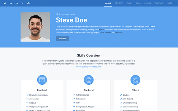 Software Developer Portfolio Template from themes.3rdwavemedia.com