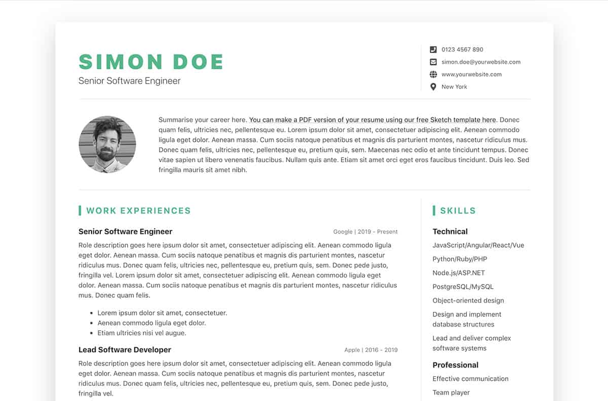 DevResume Bootstrap Developer Resume Template