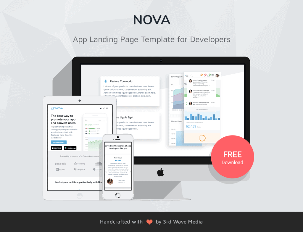 Nova - Free Bootstrap 5 App Landing Page Template For Developers | UX ...