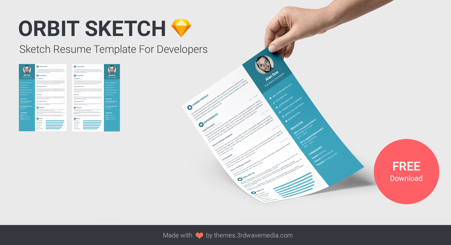 Orbit Sketch Resume Template For Developers