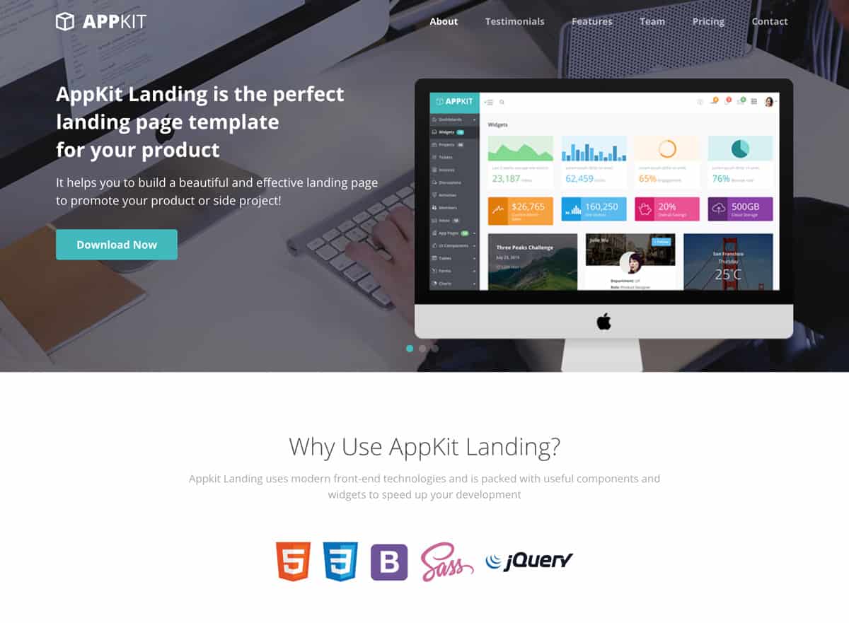 Appkit Lanidng - Free product landing page for startups and developers