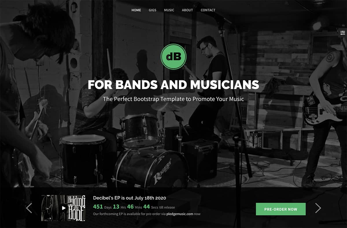 Best Music Website Templates for Musicians and Bands (HTML5 Bootstrap)