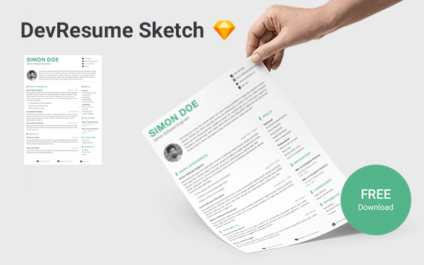 DevResume Sketch - Free Sketch Resume Template For Software Developers