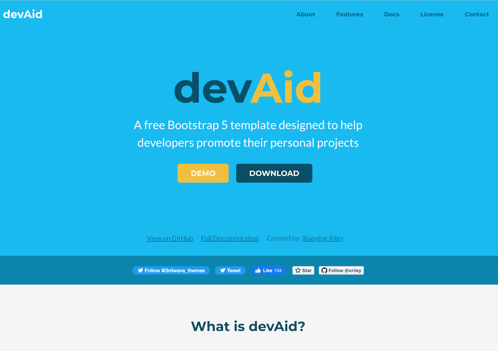 Bootstrap-landing-page-for-developers-devAid