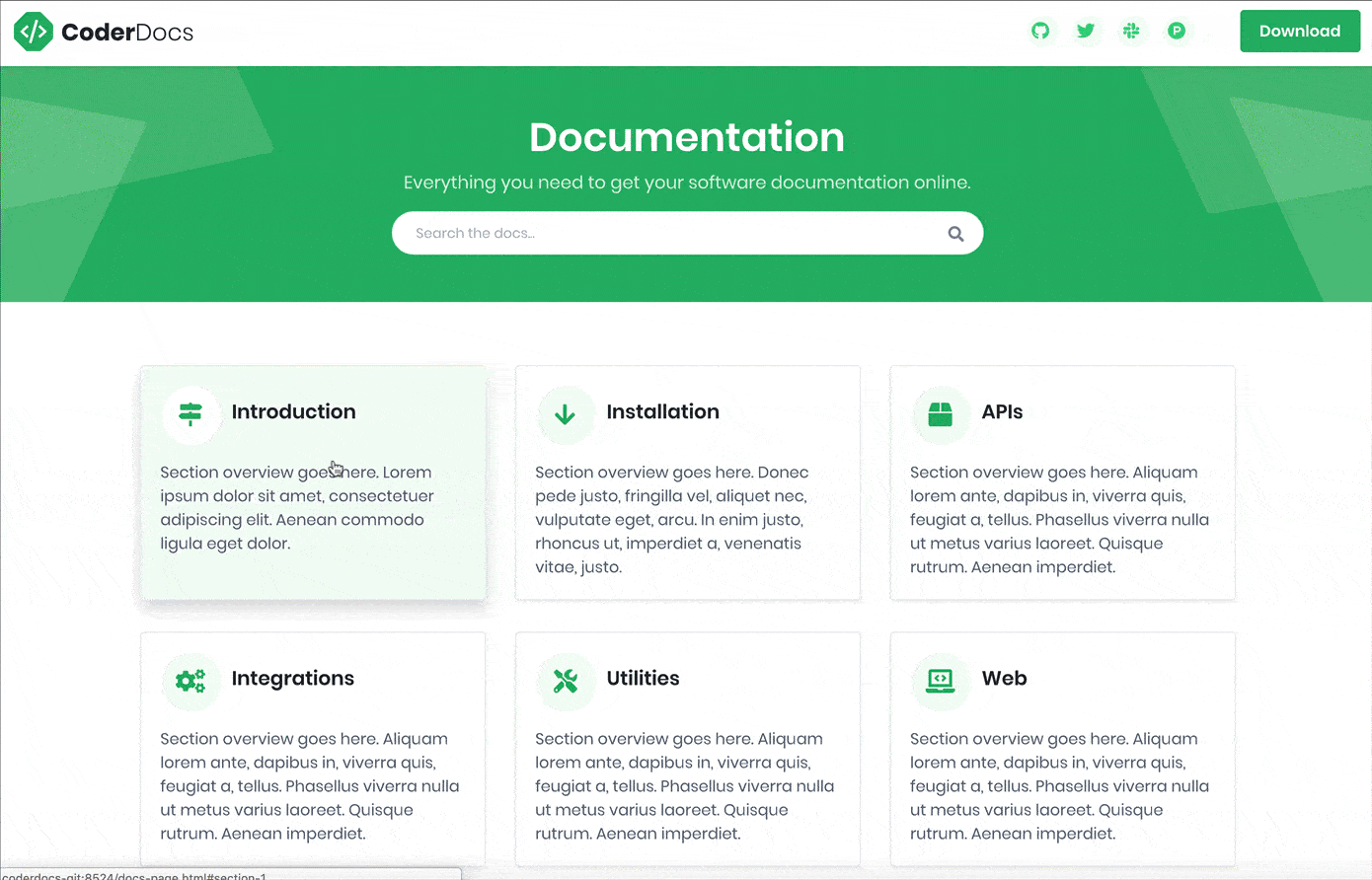 CoderDocs Bootstrap Documentation Template