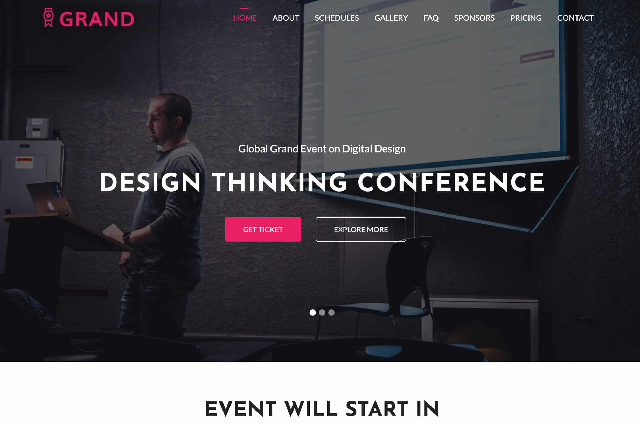 Free Conference Website Template from themes.3rdwavemedia.com