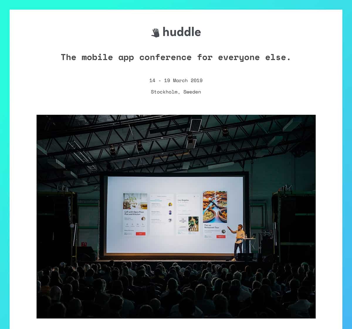 Huddle - Plantilla gratuita para conferencias y eventos