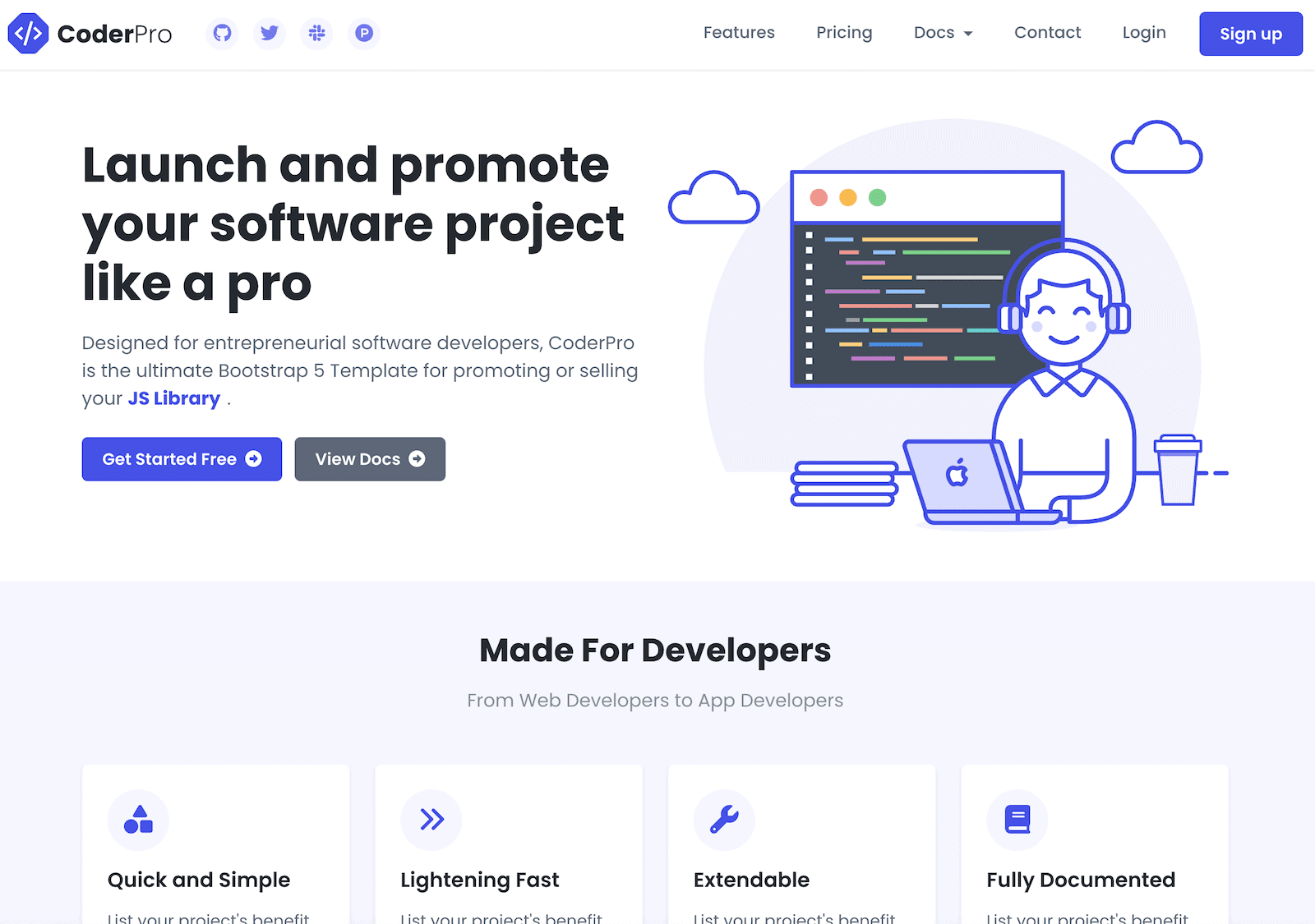 coderpro-bootstrap-template-for-developers-startups