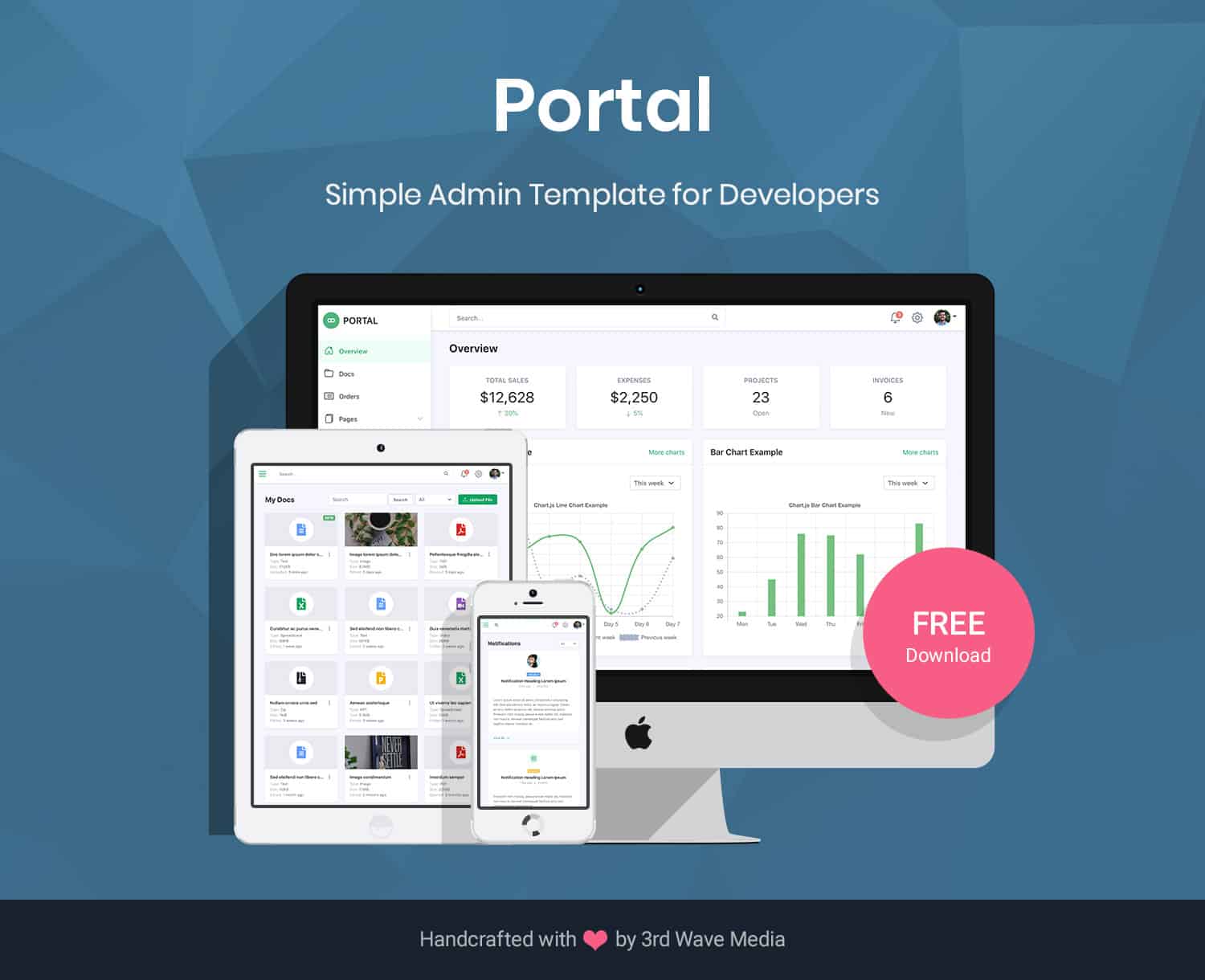 Portal Free Bootstrap 5 Admin Dashboard Template For Developers Ux Centred Bootstrap Templates Themes For Developers