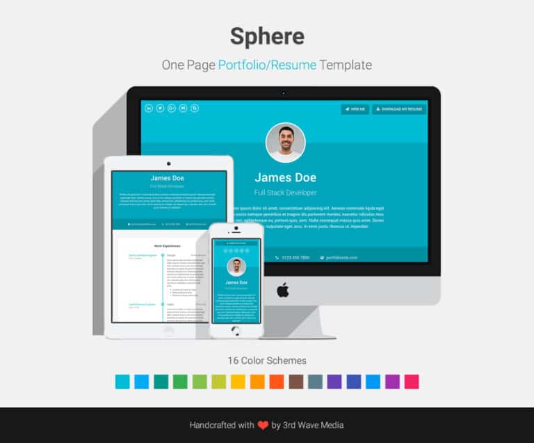 Sphere - Bootstrap 5 One Page Portfolio/Resume Template For Developers