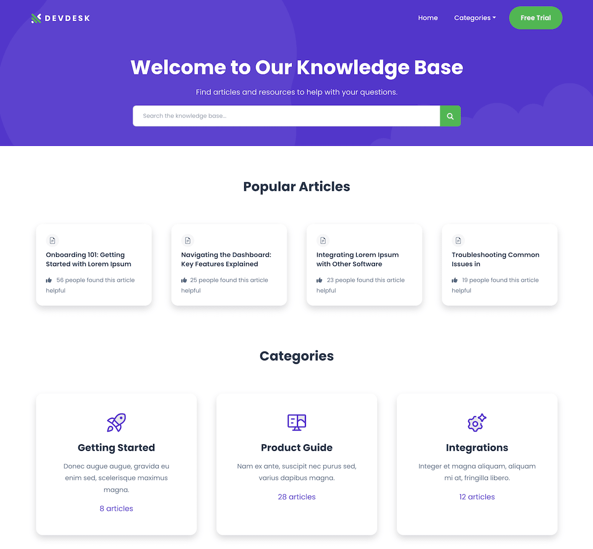 free-bootstrap-knowledge-base-help-centre-template-devdesk