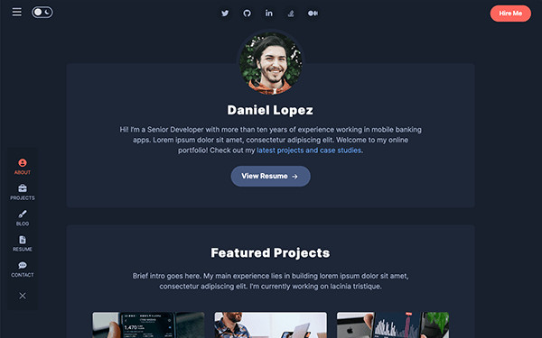 Profolio - Bootstrap Dark Mode Portfolio & Resume Template For Developers