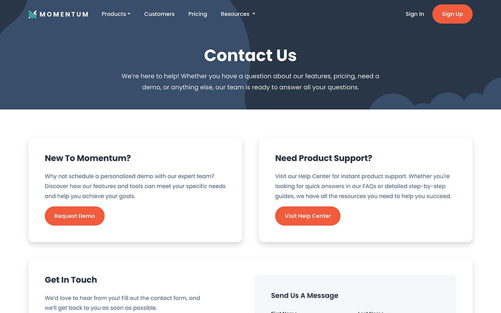 momentum-contact-page