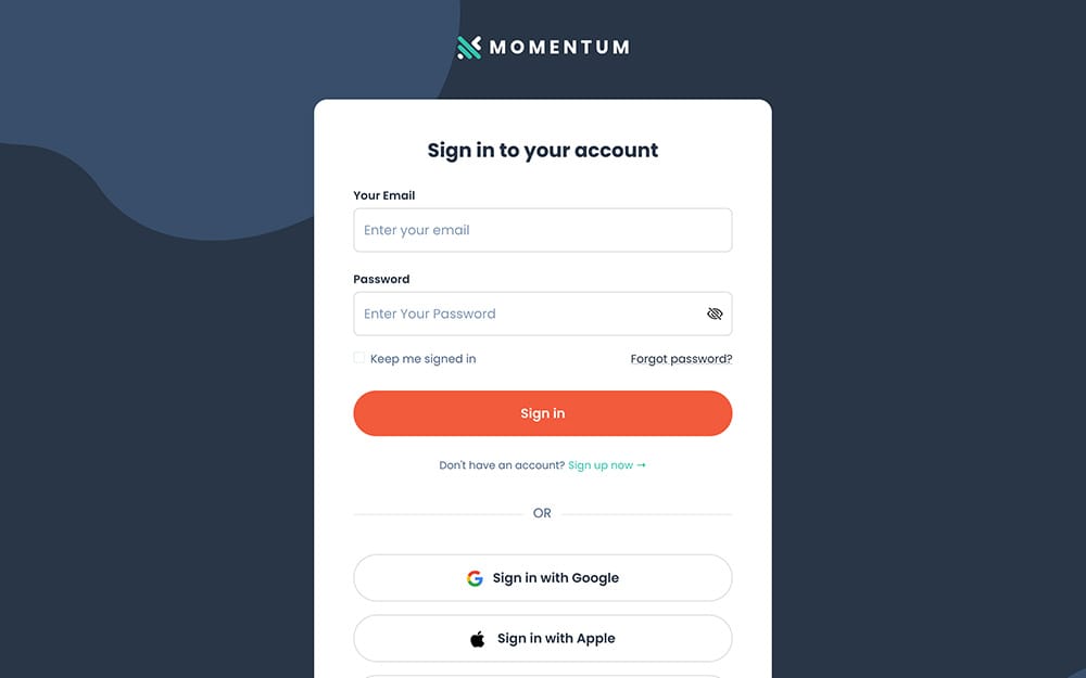 momentum-signin-page