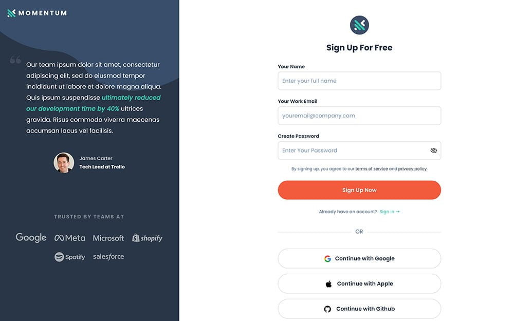 momentum-signup-page
