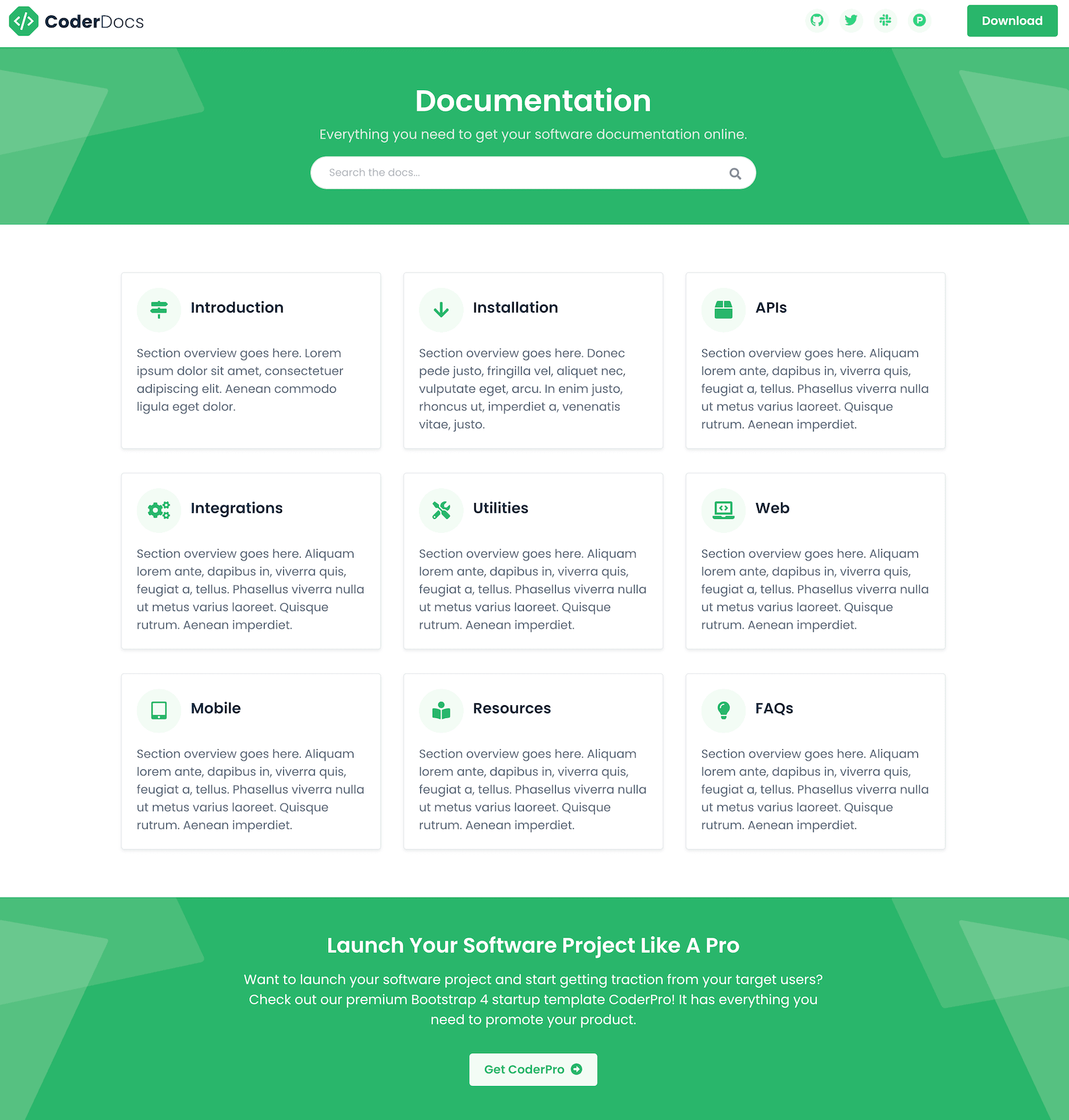 CoderDocs-Bootstrap-Documentation-Template-For-Software-Projects