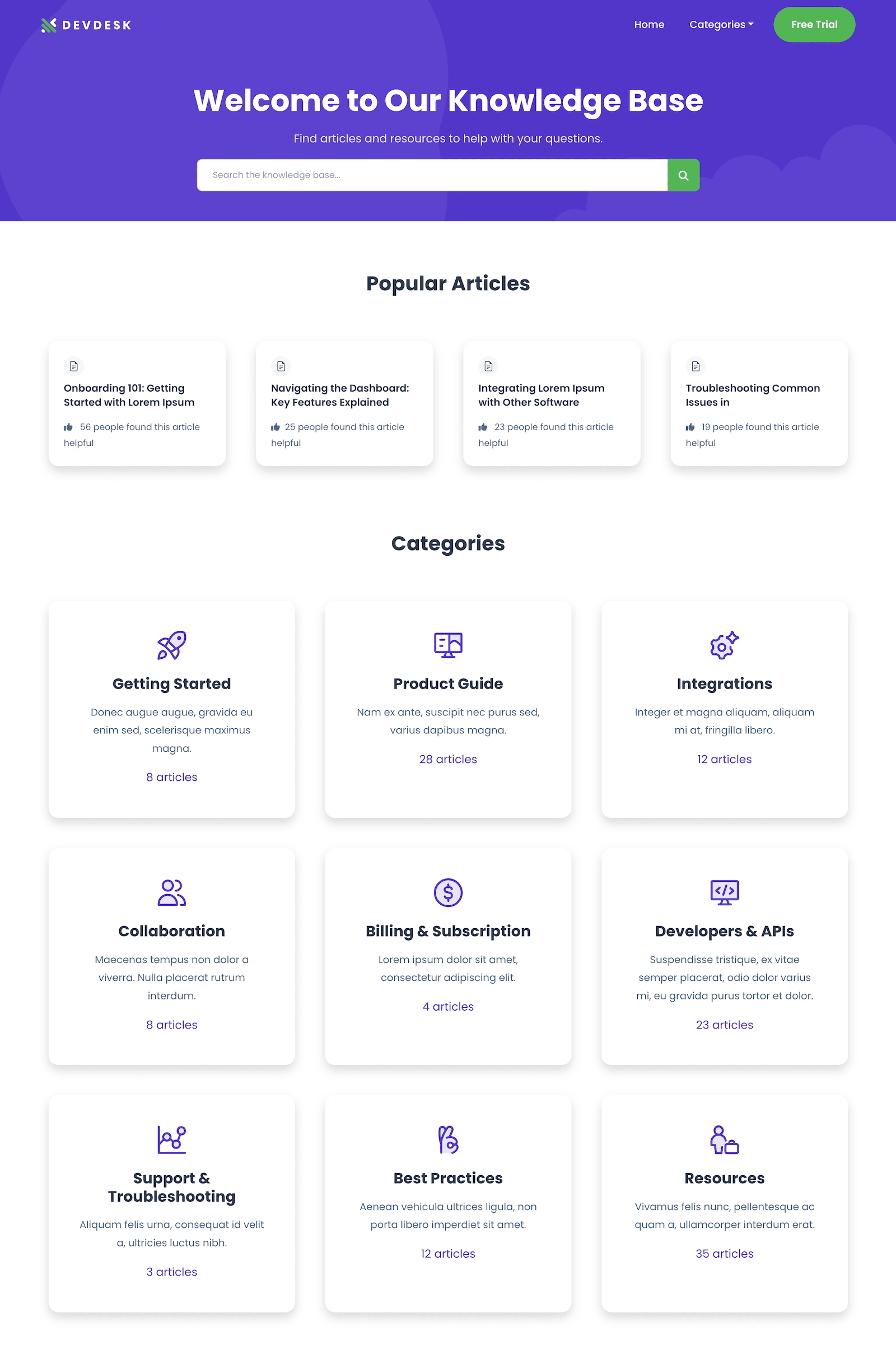 DevDesk-Bootstrap-Knowledge-Base-Help-Centre-Template-For-Tech-Products